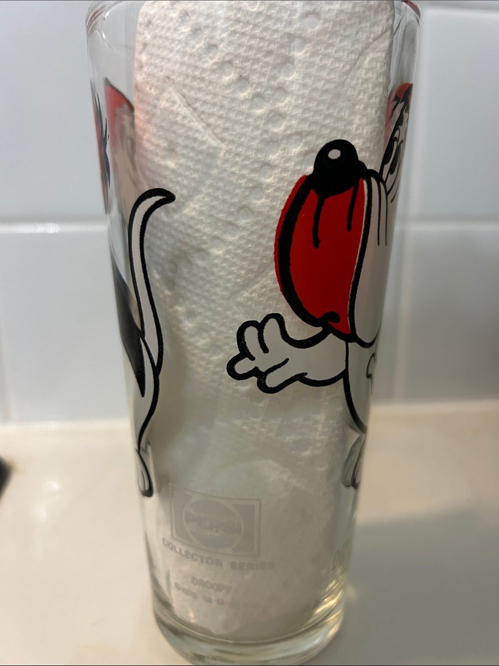 Vintage 1975 Pepsi Collector's Series Clear Droopy Glass - Picture 2 of 2